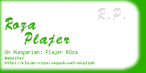 roza plajer business card